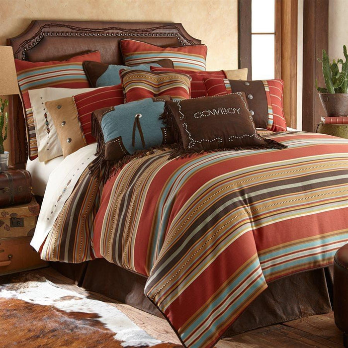 New Upholstered Throw Pillows Set of 2 18x18 Orange Tan Cream Stripe Design
