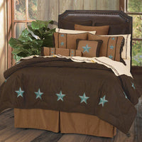Laredo Comforter Set, Chocolate Turquoise / Twin Comforter