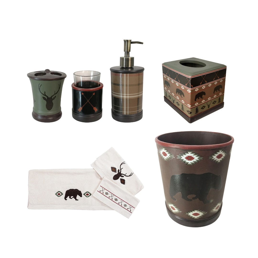 Aztec Bear 8 PC Bath Lifestyle Complete Bathroom Sets
