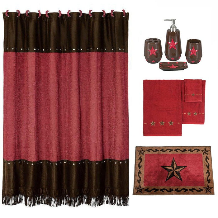 Red Star 9 PC Bath Accessory and Towel Set Complete Bathroom Sets
