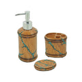 Turquoise Inlay 3-PC Bath Countertop Accessory Set Countertop Bathroom Sets
