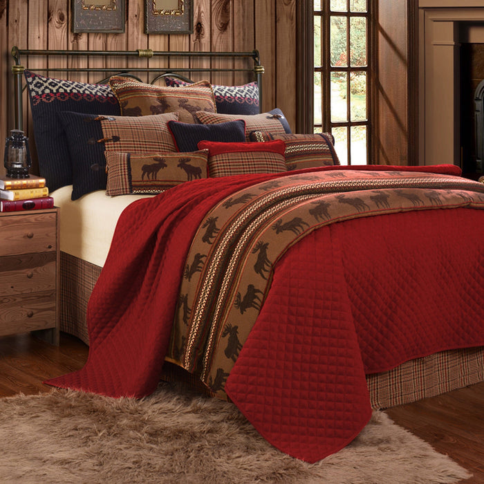 Bayfield Red Rustic Diamond Coverlet Coverlet