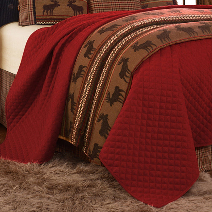 Bayfield Red Rustic Diamond Coverlet Coverlet