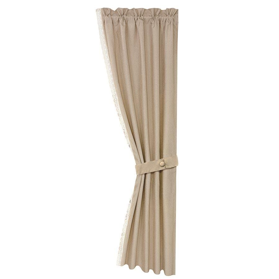 Charlotte Linen Single Panel Curtain w/ Lace Detail Curtain