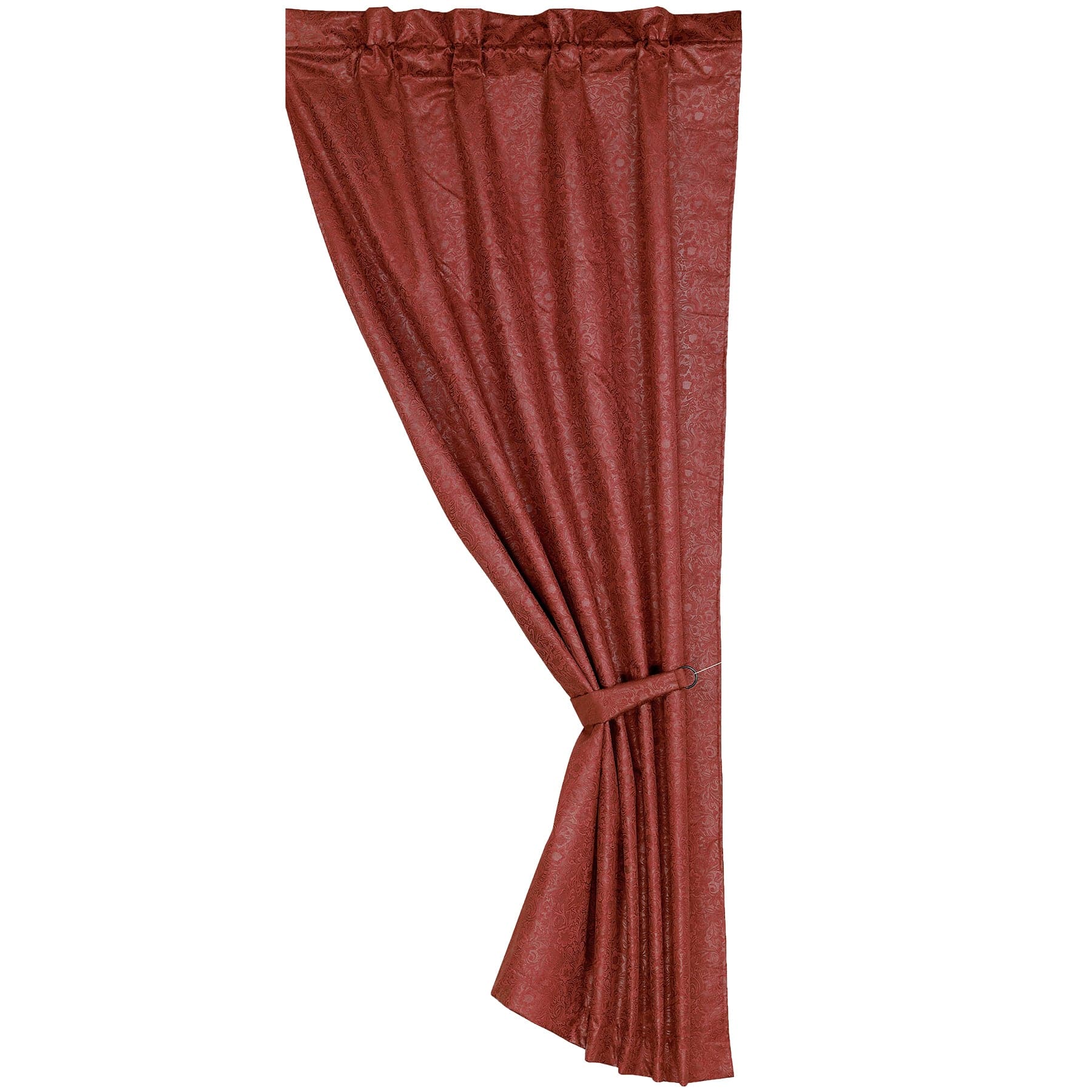 Cheyenne Red Faux Leather Single Panel Curtain Curtain