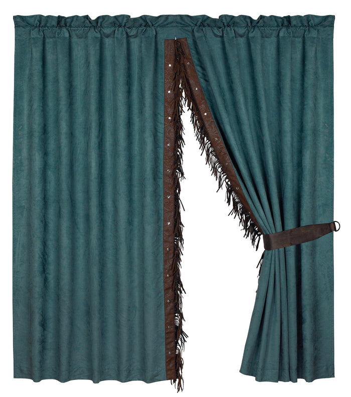 Del Rio Rod Pocket Window Curtain (PAIR) w/ Fringe Curtain