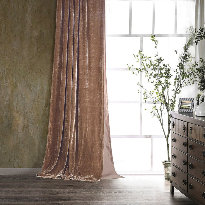 Stella Faux Silk Velvet Curtain Dusty Rose Curtain