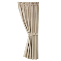 Silverado Buff Gray Leather Rod-Pocket Curtain Panel Curtain