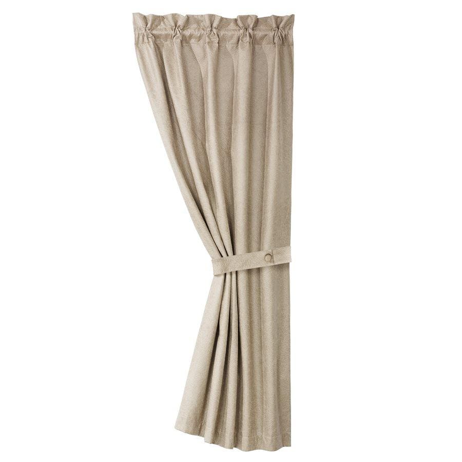 Silverado Buff Gray Leather Rod-Pocket Curtain Panel Curtain