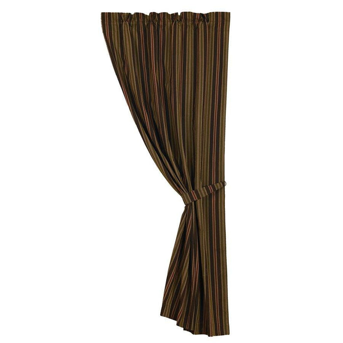 Wilderness Ridge Single Panel Curtain w/ Red & Chocolate Stripes Curtain