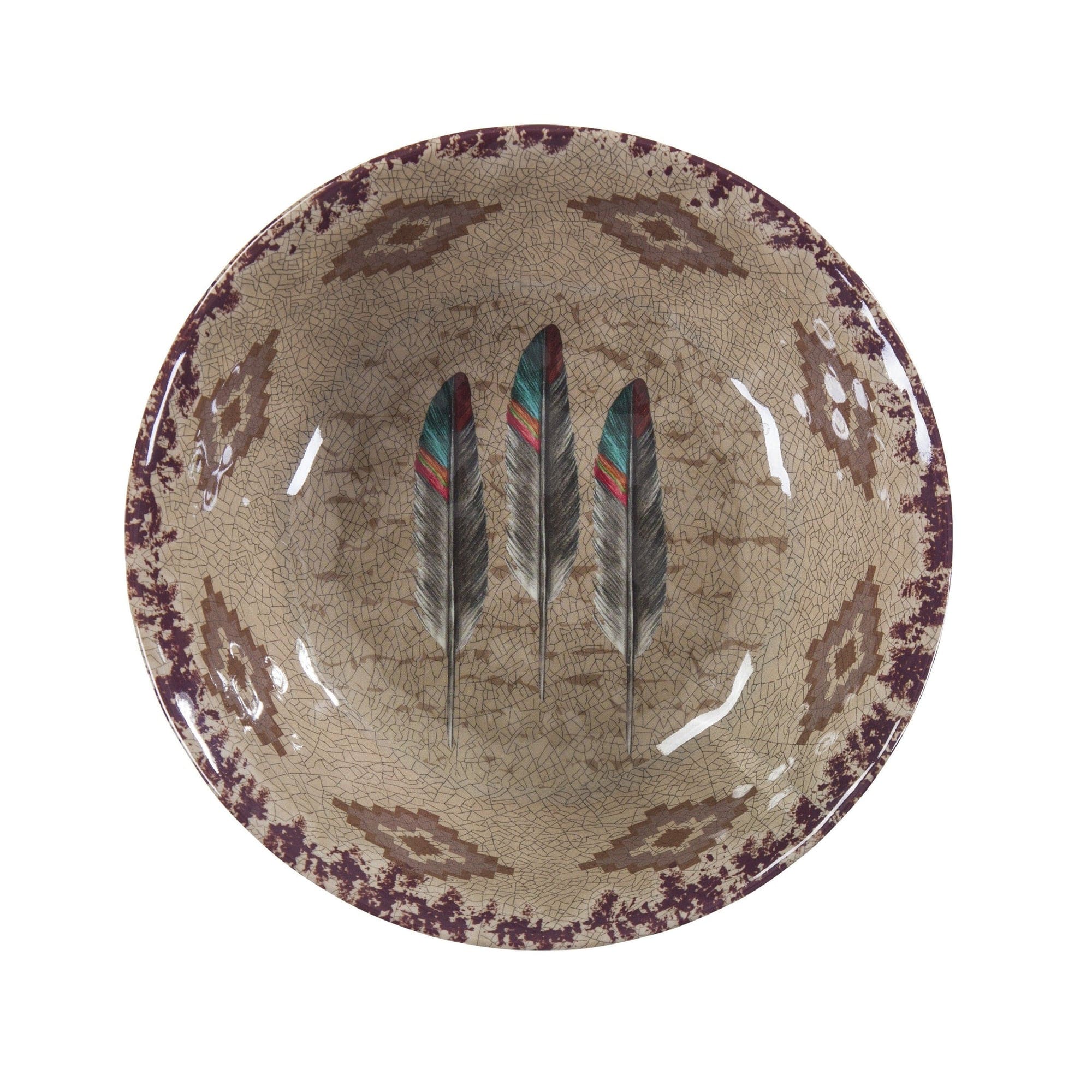 Feather Southwestern 4-PC Melamine Dinner Bowl Set Dinner Bowl