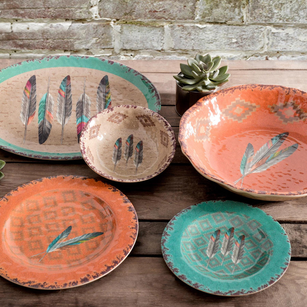 Feather Southwestern 4-PC Melamine Dinner Bowl Set Dinner Bowl