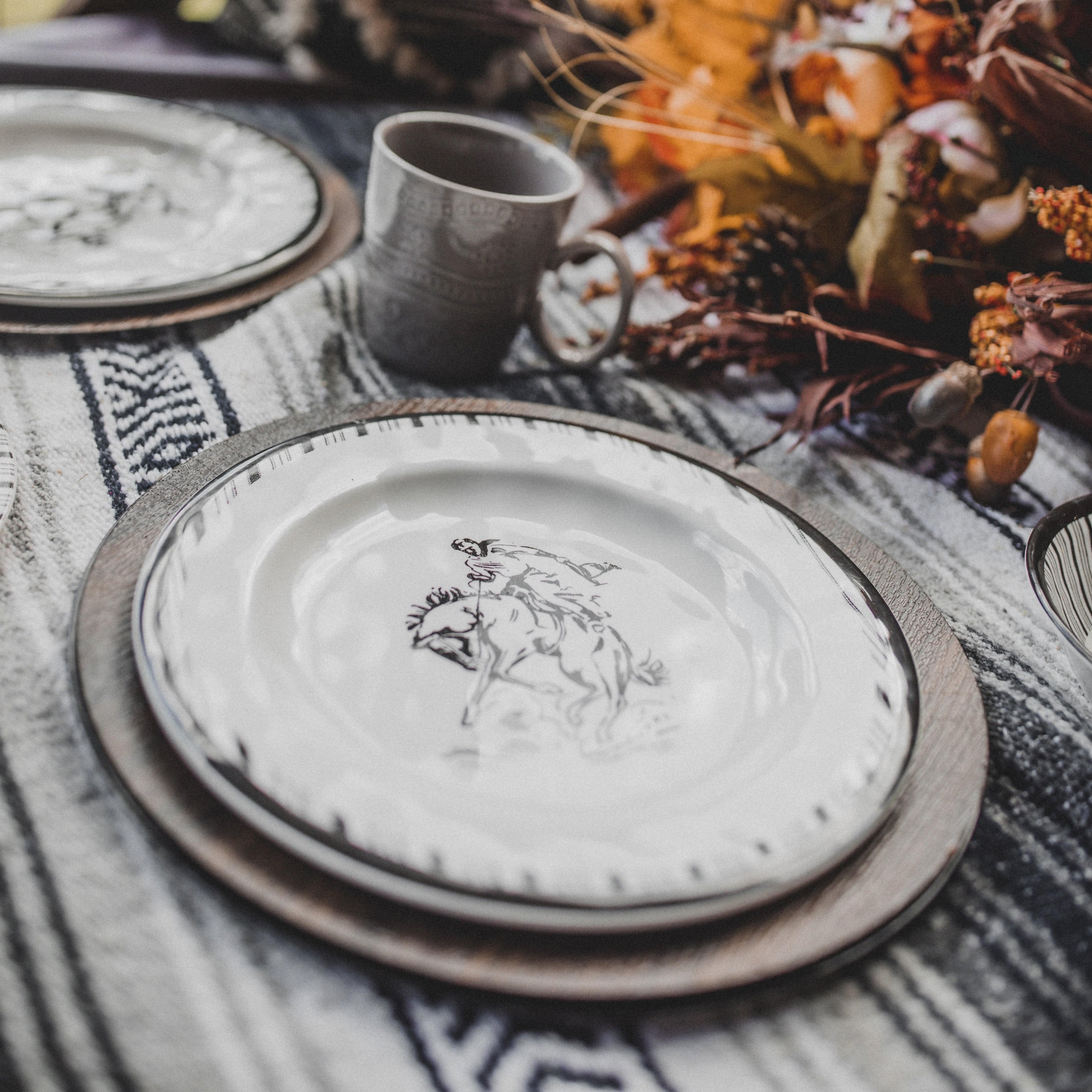Ranch Life Melamine Dinner Plates, Set of 4 Dinner Plate