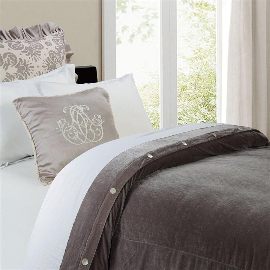 Grey Velvet Duvet Cover, Queen Super Queen Duvet Cover