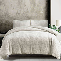 Porto Matelassé Bedding Set Super Queen / Light Taupe / Comforter Set Duvet Cover