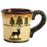 Deer Mug and Scenery Tree  Coaster 8PC Set Kitchen Lifestyle