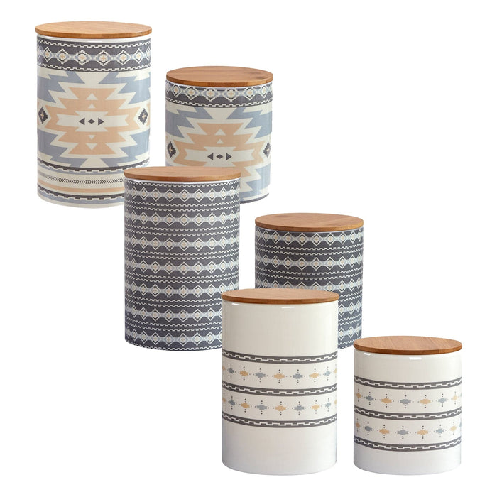 Desert Sage, Large Aztec, and Small Aztec Canister 6 PC Set Kitchen Lifestyle