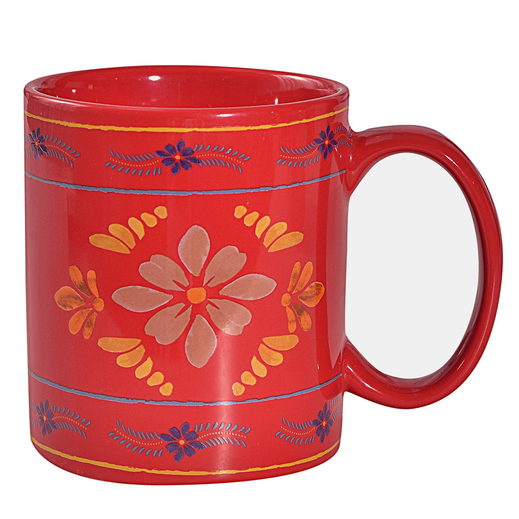 Red Bonita Mug and Coaster 8 PC Set Kitchen Lifestyle