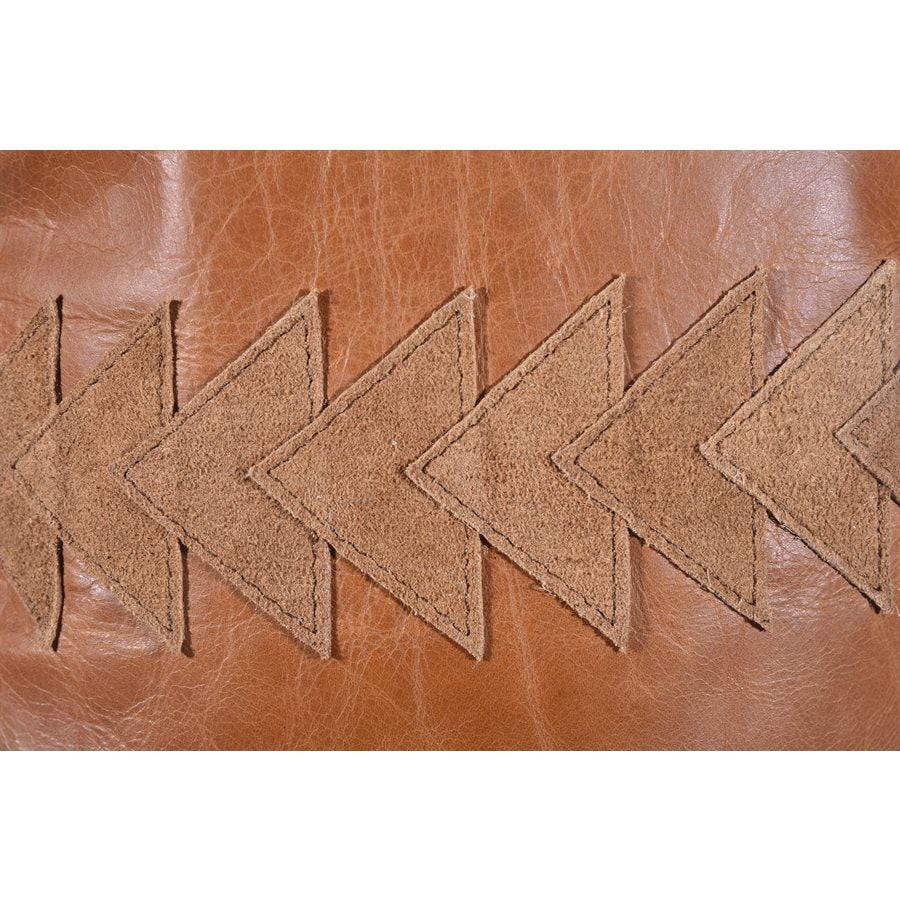 Arrow Genuine Leather Tasseled Throw Pillow, 20x12 Leather Pillow