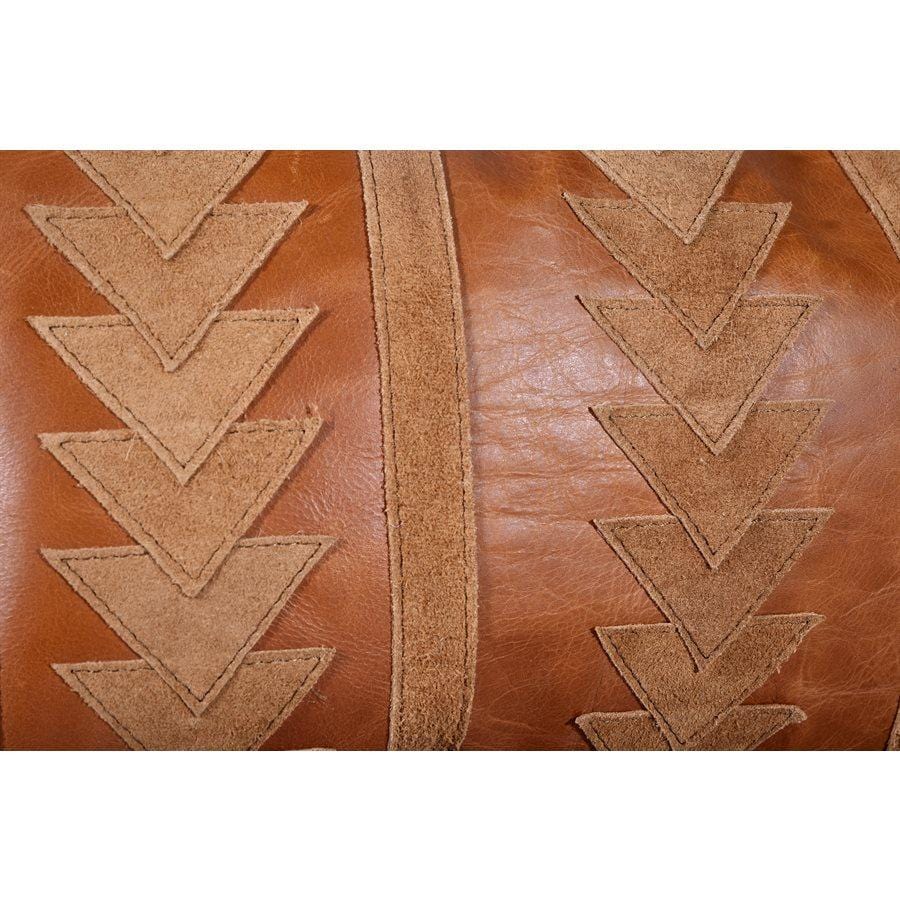 Arrow Genuine Leather Tasseled Throw Pillow, 20x12 Leather Pillow