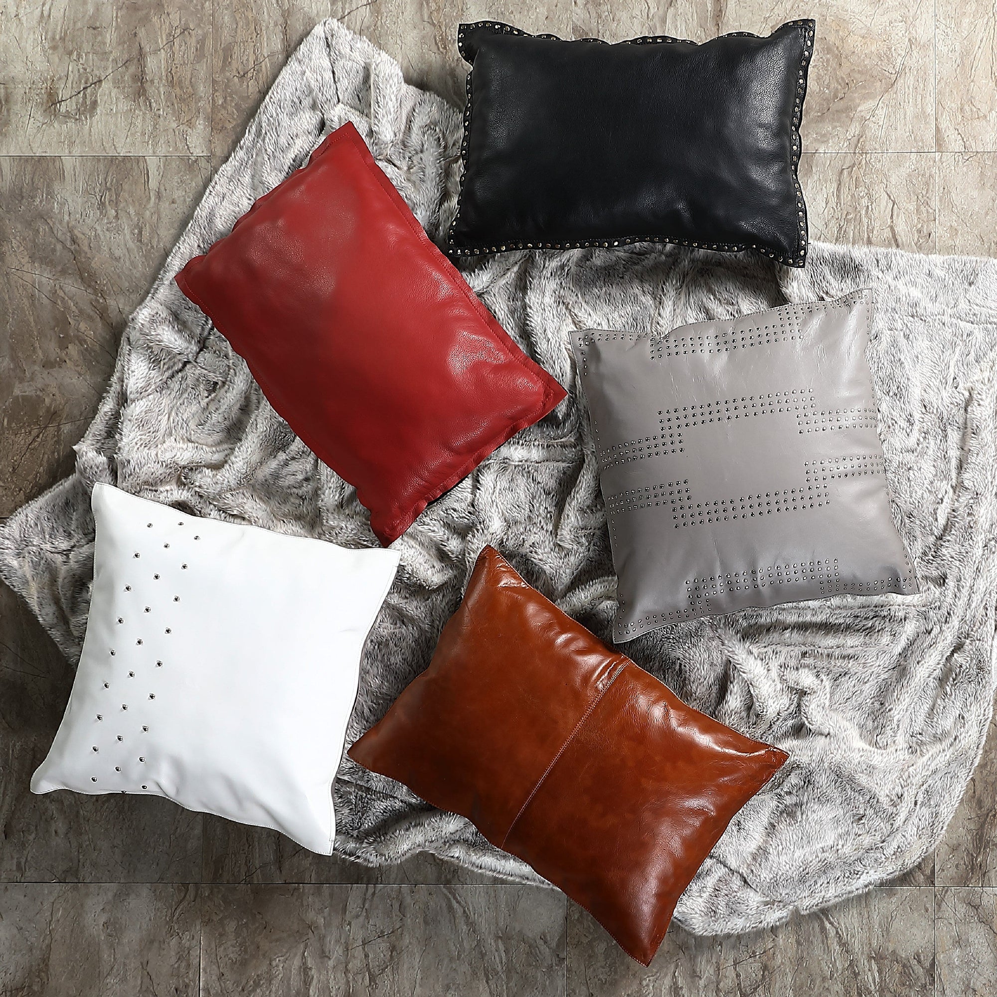 Leather Lumbar Pillow, Lumbar Couch Pillow