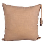 Chevron Genuine Leather Tassel Throw Pillow, 20x20 Leather Pillow