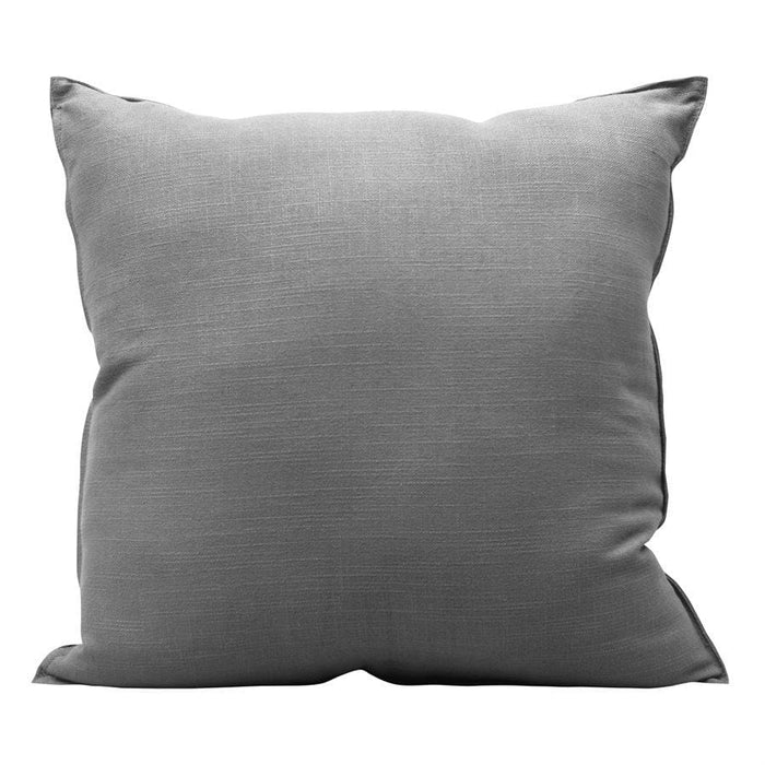 Gray Genuine Leather Geometric Studded Throw Pillow, 20x20 Leather Pillow