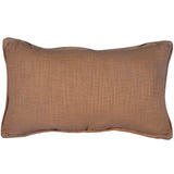Soft Tan Basket Weave Genuine Leather Pillow With Stud Accents, 20x12 Leather Pillow