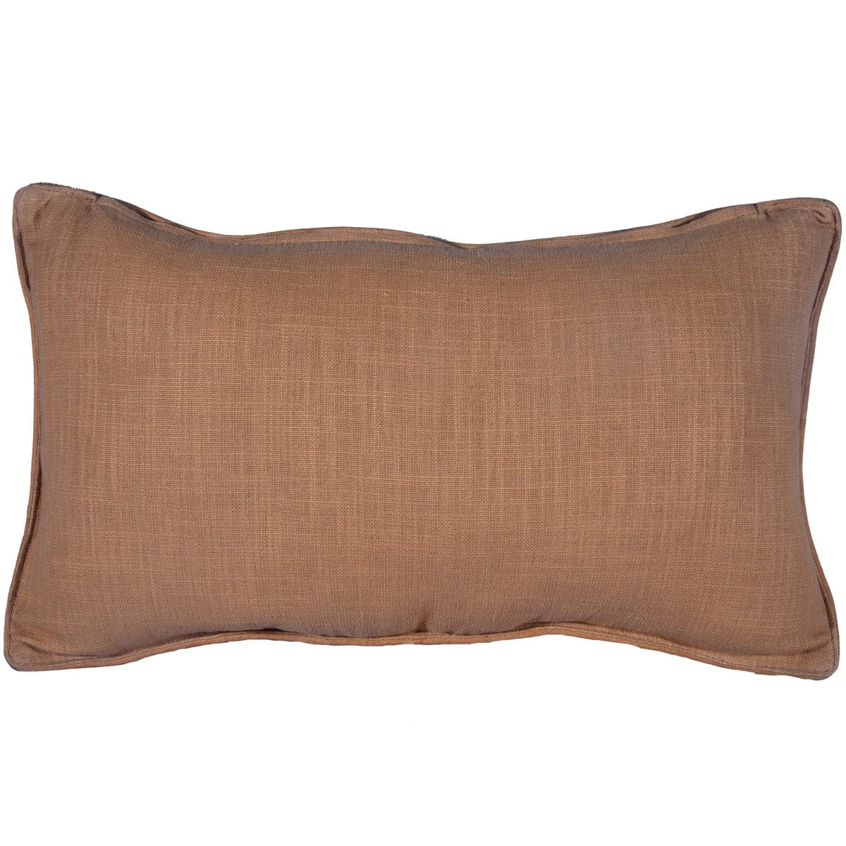 Soft Tan Basket Weave Genuine Leather Pillow With Stud Accents, 20x12 Leather Pillow