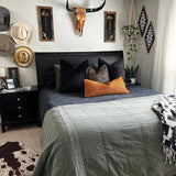 Woven Suede Lumbar Pillow Leather Pillow