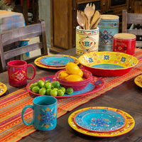 Bonita Talavera Design 14PC Melamine Dinnerware Set Melamine Dinnerware