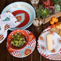 Southwest Motif 14-PC Melamine Dinnerware Set Melamine Dinnerware