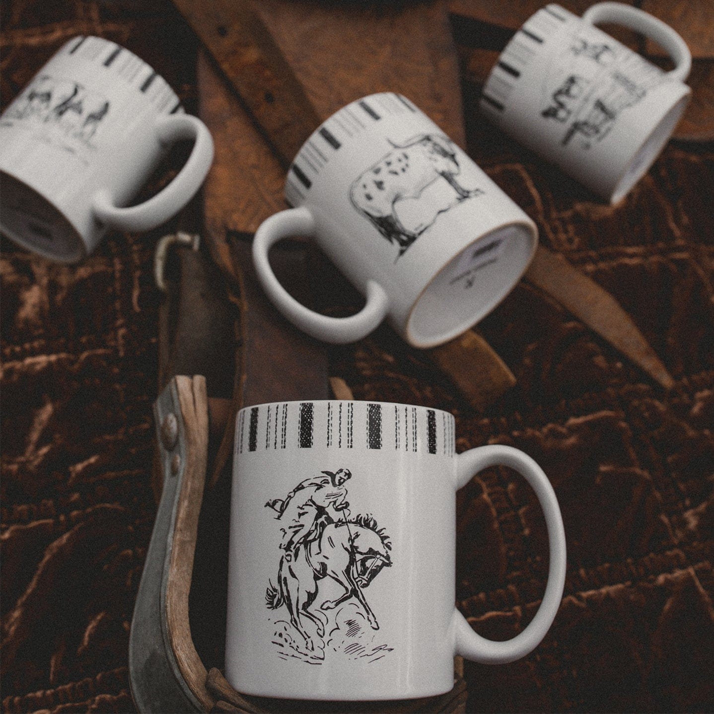 Ranch Life Bronco Mugs, Set of 4 Mug