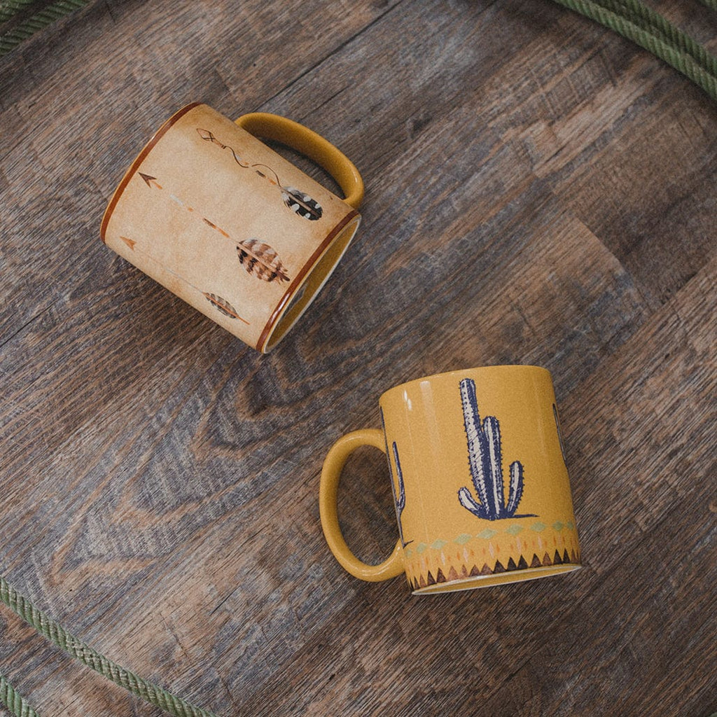 Saguaro Cactus Border Coffee Mug, Set of 4 Mug