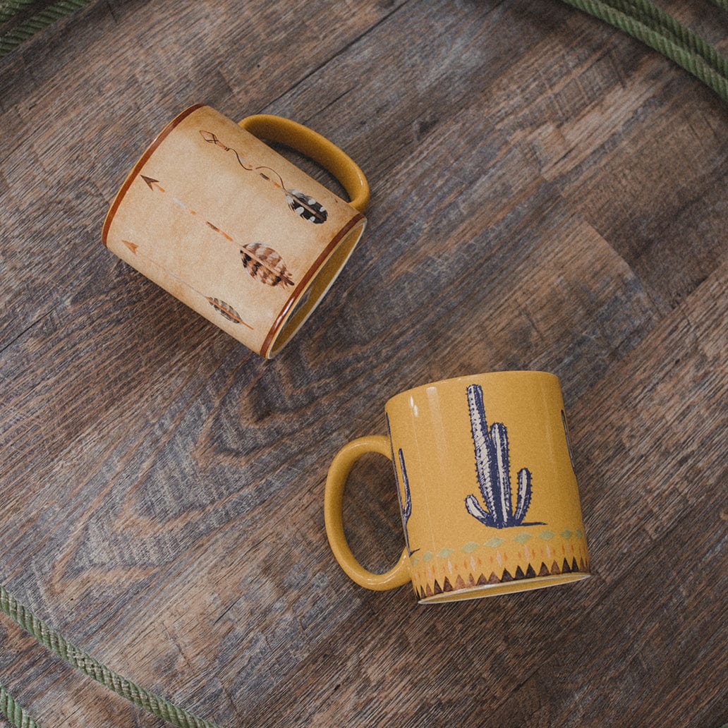 Saguaro Cactus Border Coffee Mug, Set of 4 Mug