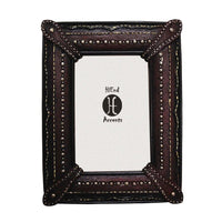 Corner Straps w/ Studding Faux Leather Picture Frame, 4x6 Picture Frame