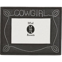 Cowgirl Studded Chocolate Picture Frame, 4x6 Picture Frame