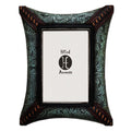 Tooled Leather w/ Corner Lacing Picture Frame, 4x6 Picture Frame