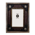 Wood w/ Resin Leather Insert Picture Frame, 4X6 Picture Frame