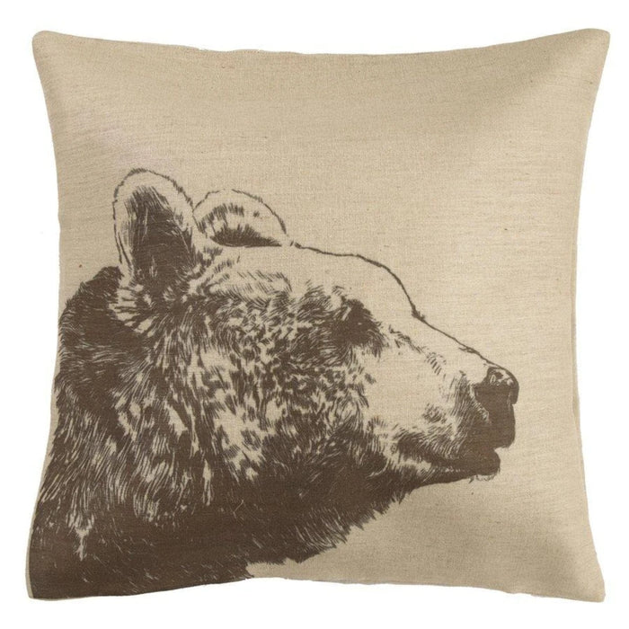 Bear Burlap Decorative Throw Pillow, 22x22 Pillow