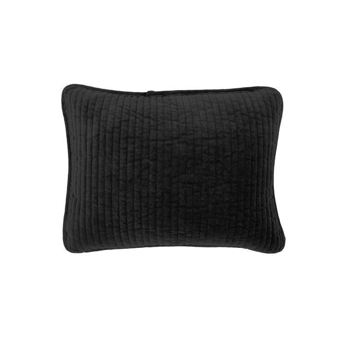 Stonewashed Cotton Velvet Boudoir Pillow Black Pillow