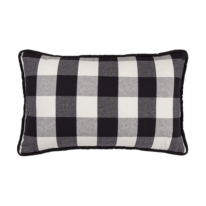 Blackberry Black & White Buffalo Check Lumbar Pillow, 16x26 Pillow