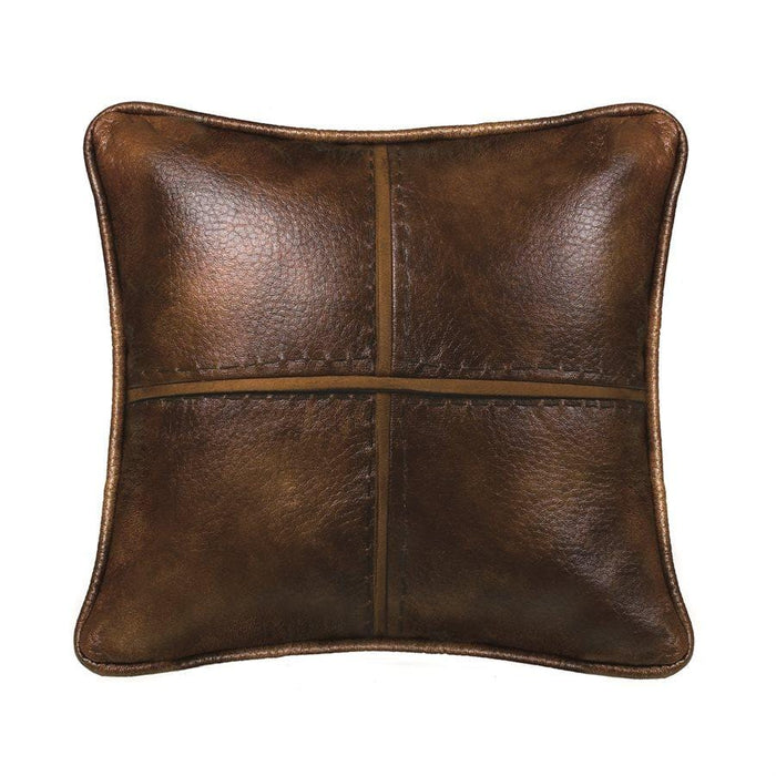 Brighton Stitched Faux Leather Decorative Throw Pillow Pillow
