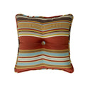 Calhoun Tufted Throw Pillow w/ Stripes, 18x18 Pillow