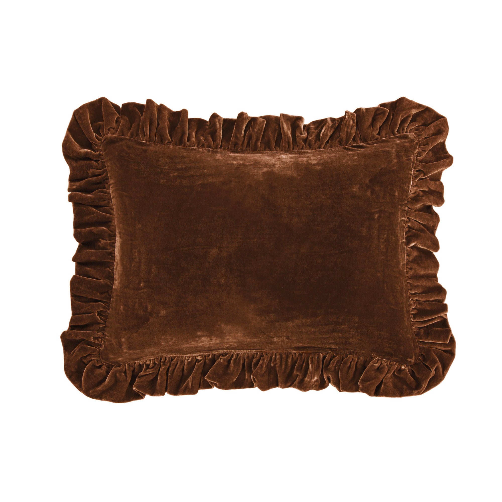 Stella Faux Silk Velvet Oblong Pillow Copper Brown Pillow