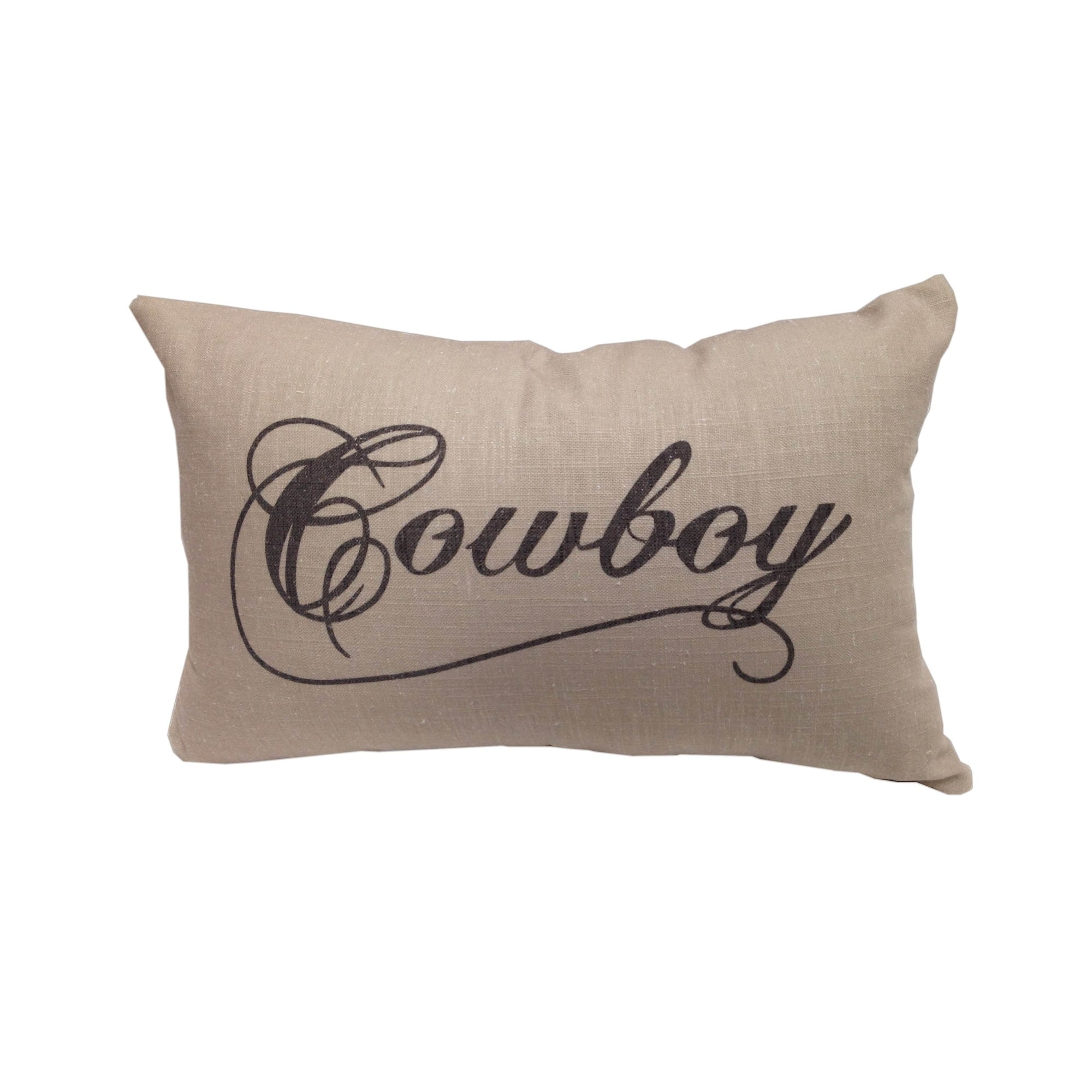 Cowboy/Cowgirl Linen Lumbar Pillow, 12x19 Cowboy Pillow