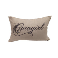 Cowboy/Cowgirl Linen Lumbar Pillow, 12x19 Cowgirl Pillow