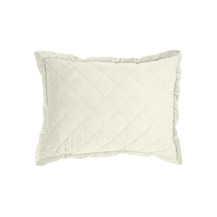 Velvet Diamond Quilted Boudoir Pillow, 6 Colors, 12x16 Cream Pillow