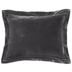 Stella Faux Silk Velvet Flanged Dutch Euro Pillow Dark Slate Pillow