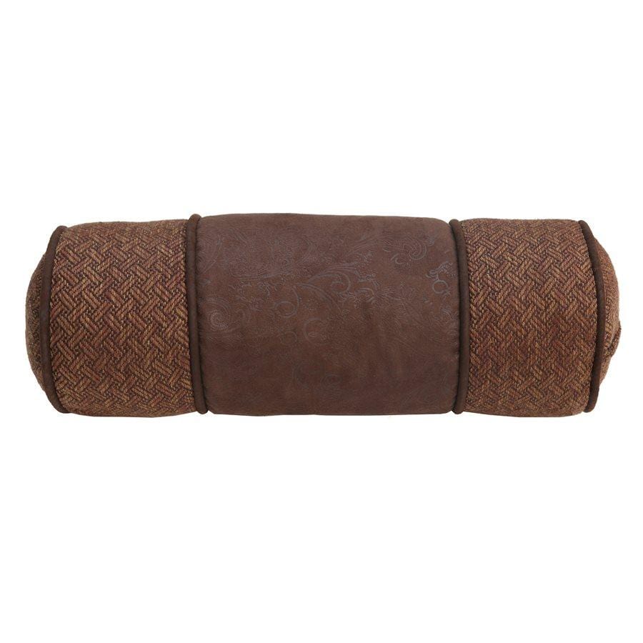 Del Rio Chocolate Leather Neckroll Pillow Pillow